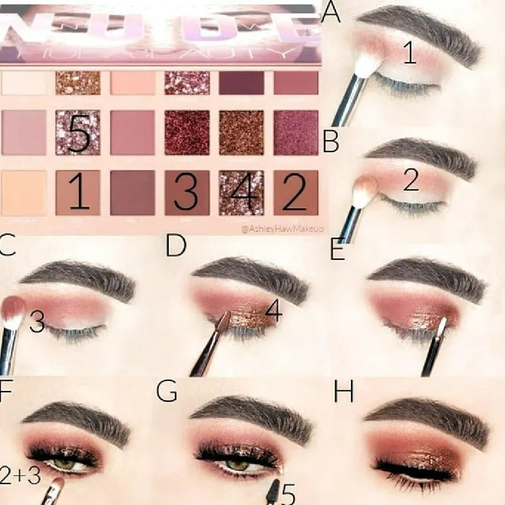 Paleta De Sombras Nude 18 Tonos Maquillaje Incluye Espejo Color