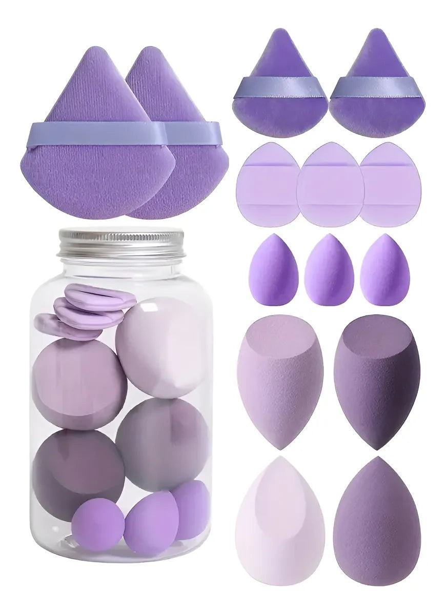 14 Kit Esponja Maquillaje En Polvo Beauty Blender