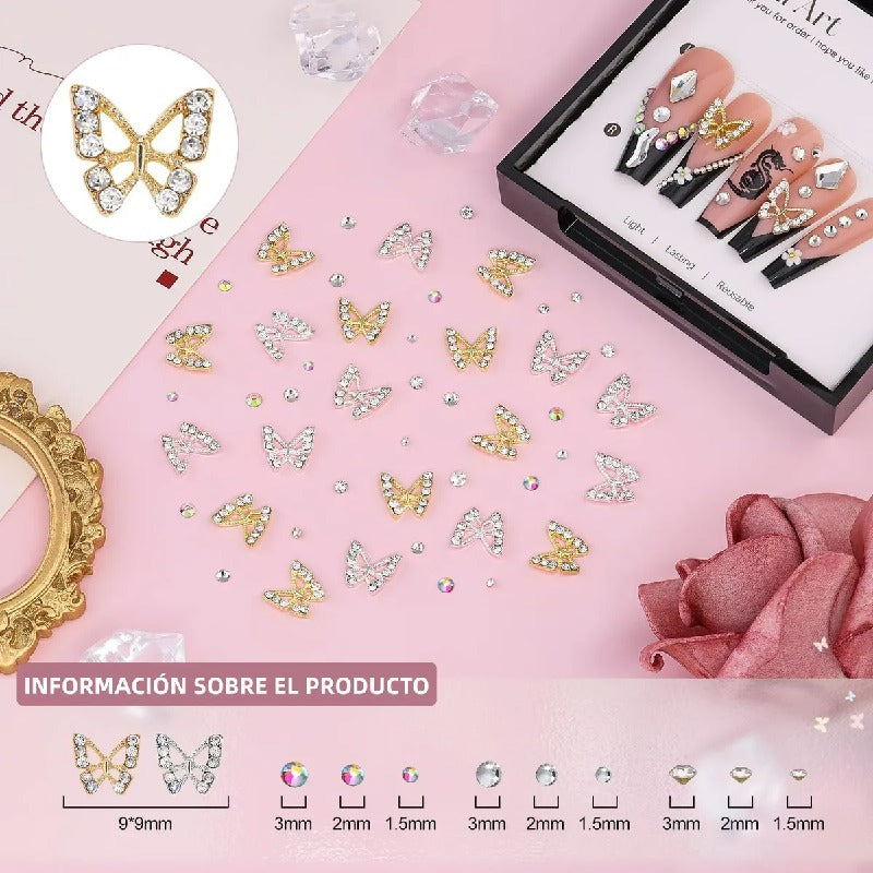 Decoracion De Uñas Acrílica 3d Lazo Flores Uñas Arte Diy Kit