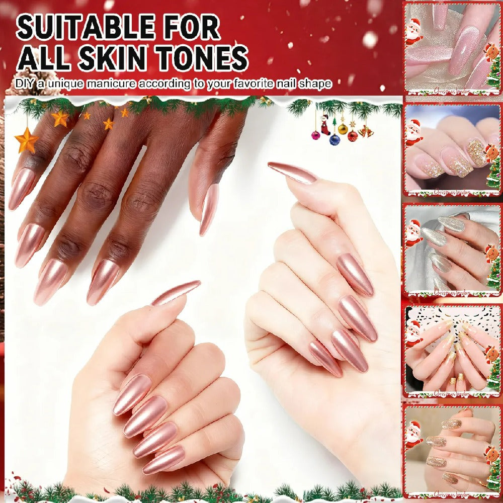 Kit Para Uñas Efecto Espejo Aurora Con 6 Color + 6 Aplicador