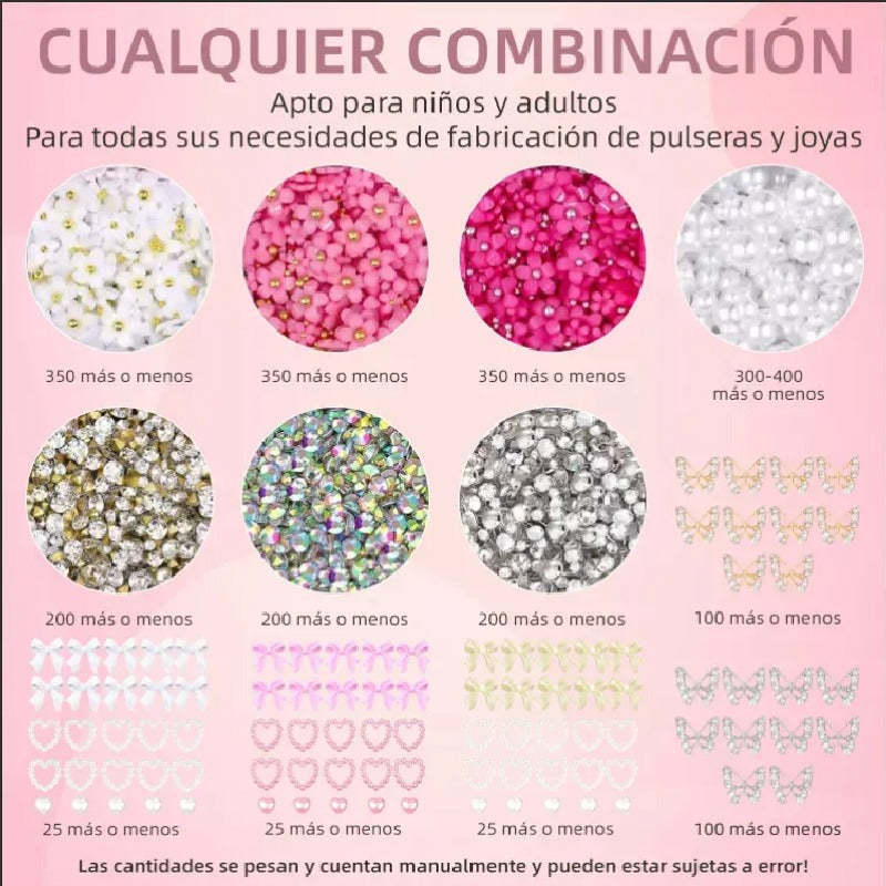 Decoracion De Uñas Acrílica 3d Lazo Flores Uñas Arte Diy Kit