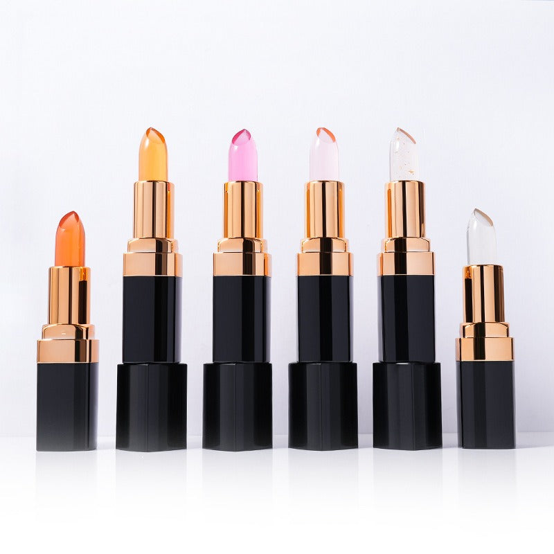 color-changing lipstick spot black gold tube jelly lipstick moisturizing non-stick Cup easy to color