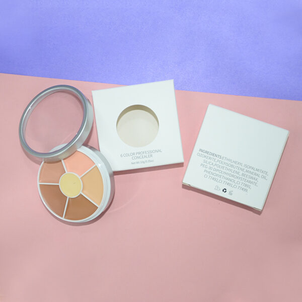 Natural six-color Concealer Light sense repair plate moisturizing non-stuck powder covering acne marks dark circles